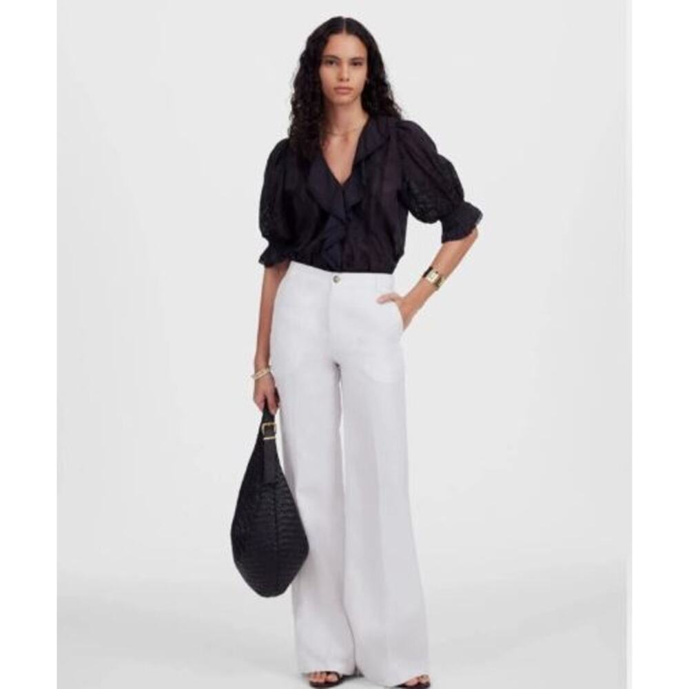 Madewell White Wide-Leg Pants